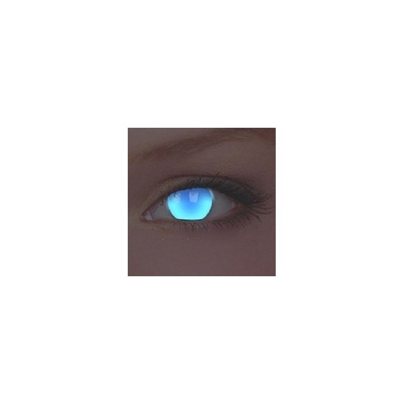 ColourVue UV Glow Transparent Electric Blue Crazy Colour Contact Lenses (1 Year)