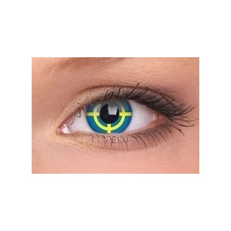 Yellow Target Crazy Colour Contact Lenses (1 Year)