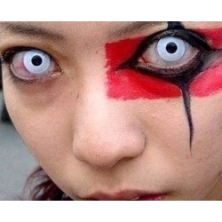 Weiße, farbige Halloween-Kontaktlinsen im Block-Look (90 Tage) Eyefusion - 1