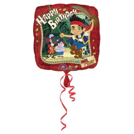 Anagram 18 Inch Square Foil Balloon - Jake & NeverLand Pirates Happy Birthday