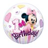 Qualatex 22 Inch Single Bubble Balloon - Minnie Mouse 1st Birthday