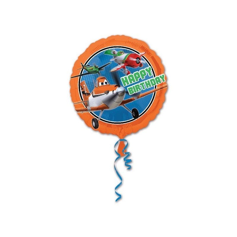 Anagram 18 Inch Circle Foil Balloon - Planes Happy Birthday