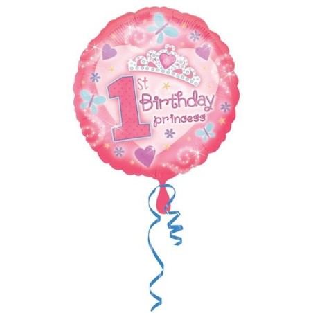 Anagram 18 Inch Circle Foil Balloon - 1st Birthday Princess
