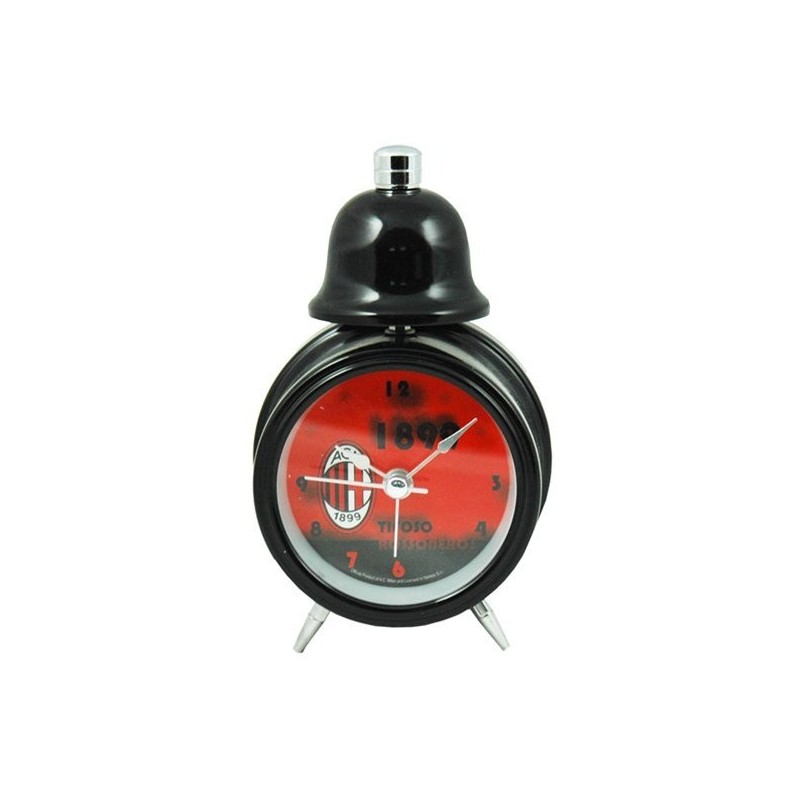 AC Milan Single Bell Alarm Clock - Black