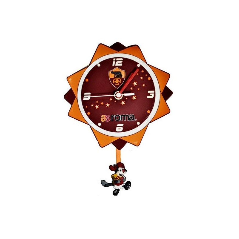 AS Roma PVC Pendulum Wall Clock - Crest