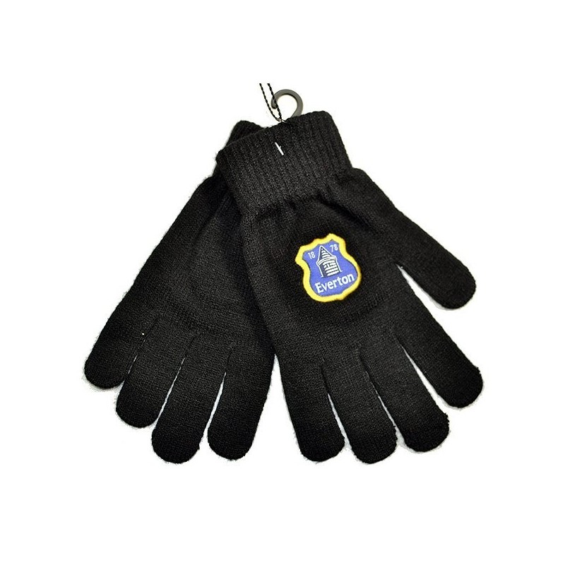 Everton Black Knitted Gloves