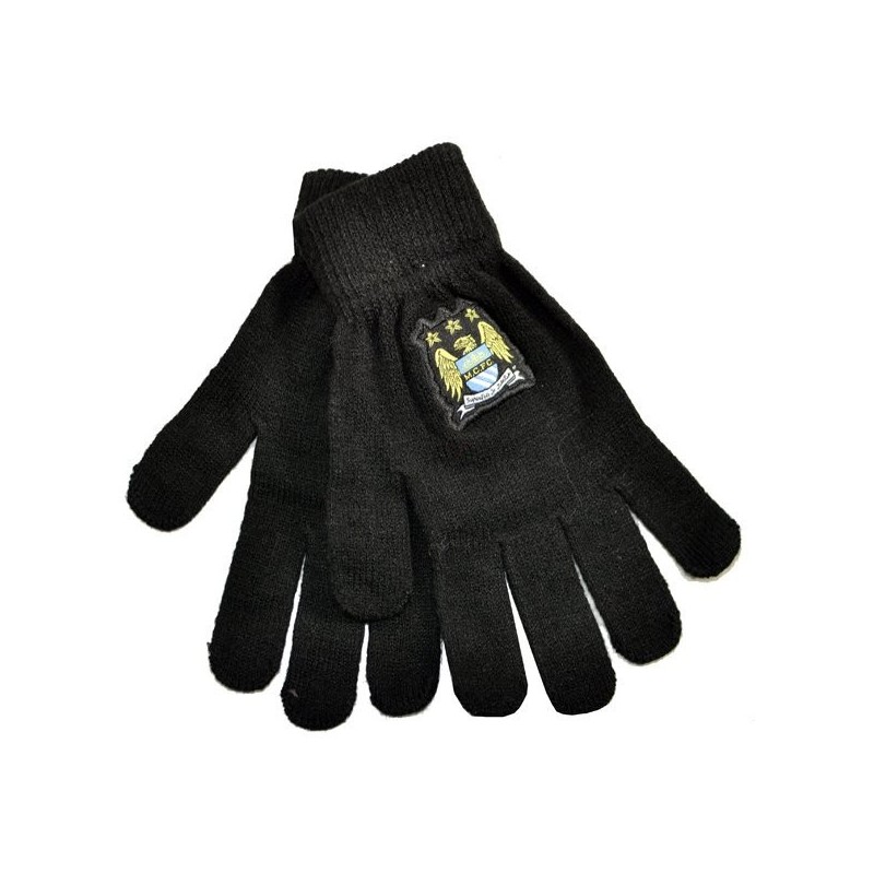 Manchester City Black Knitted Gloves