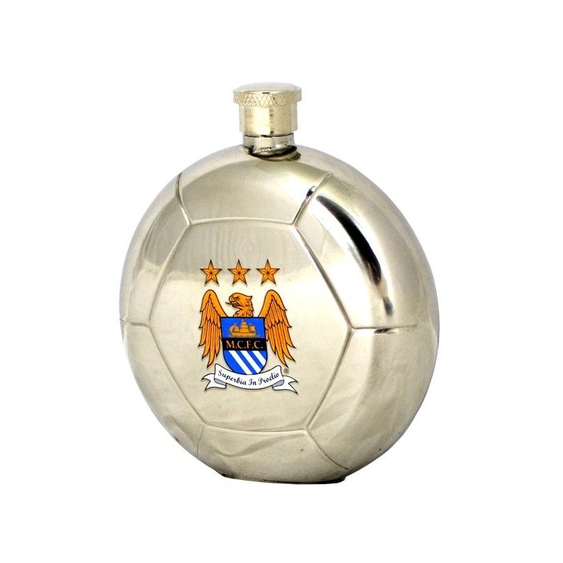 Manchester City Football Shaped Hipflask