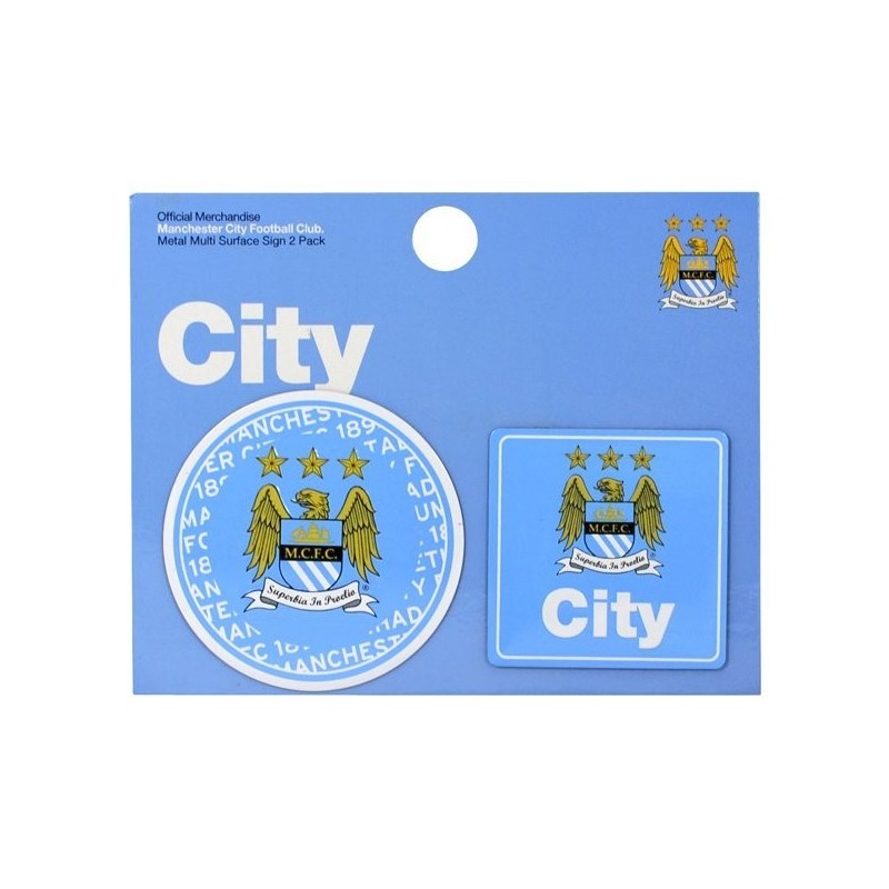 Manchester City 2PK Multi Surface Metal Sign