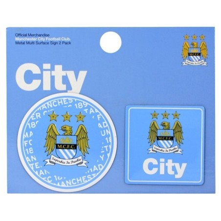 Manchester City 2PK Multi Surface Metal Sign