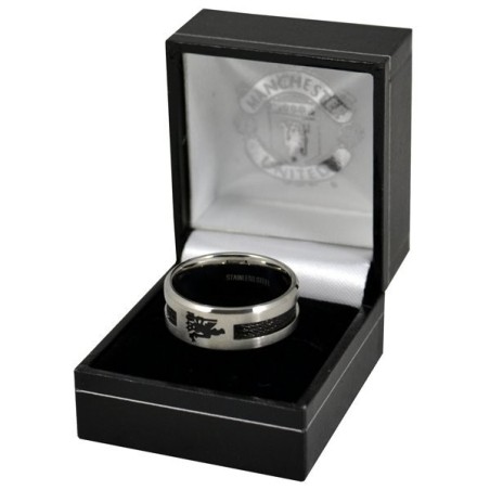 Manchester United Black Inlay Ring - Large