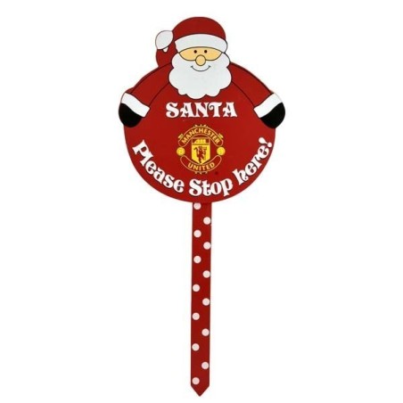 Manchester United Santa Stop Garden Sign
