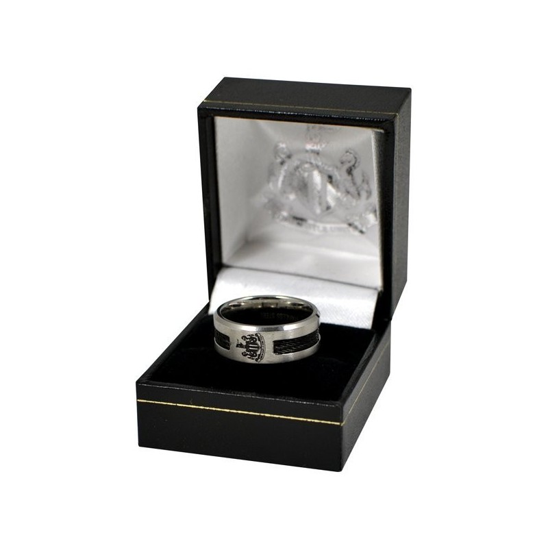 Newcastle United Black Inlay Ring - Small