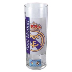 Real Madrid Crest Glass Tumbler - White
