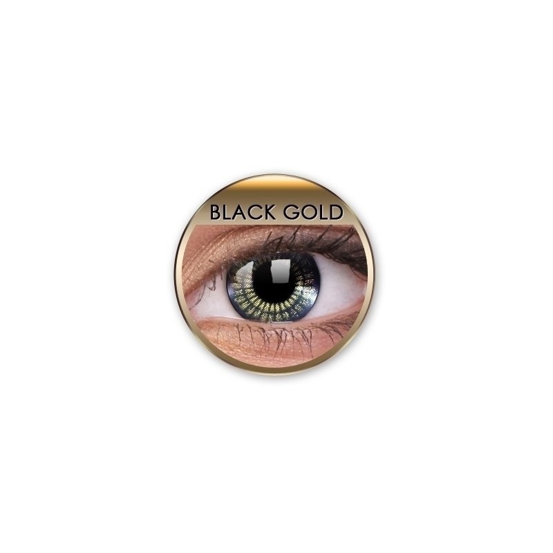 Stars & Jewels Black Gold Crazy Coloured Contact Lenses (90 Day)