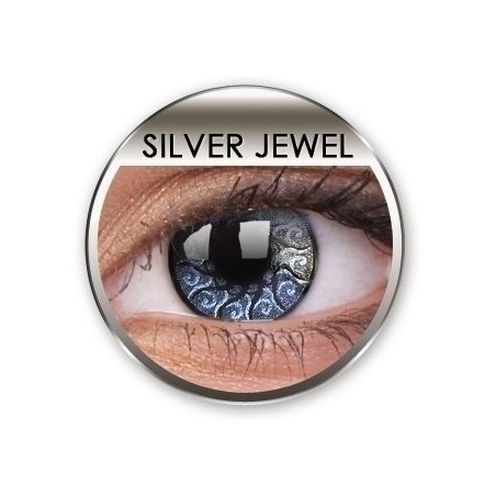 Stars & Jewels Silver Jewel Crazy Coloured Contact Lenses (90 Day)