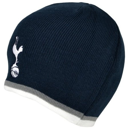 Tottenham White Stripe Beanie Hat - Navy