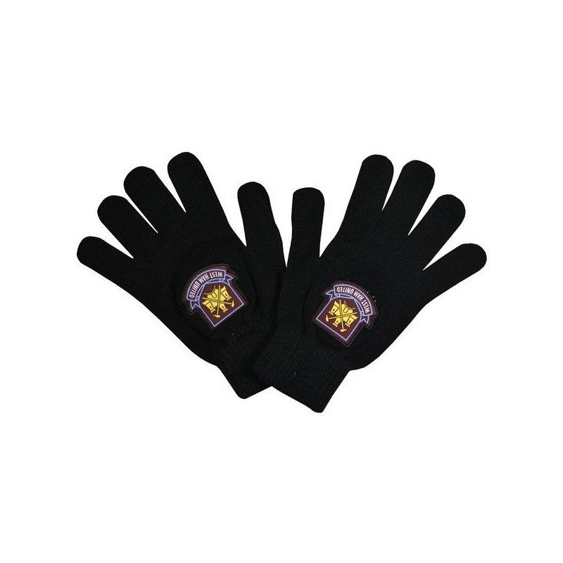 West Ham Knitted Gloves - Black
