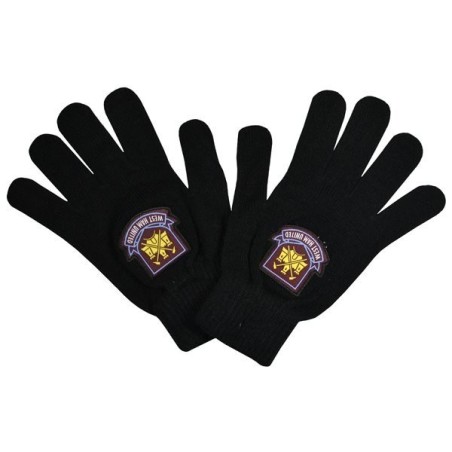 West Ham Knitted Gloves - Black