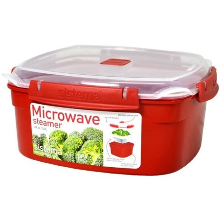 Sistema Large Microwave Steamer - Red