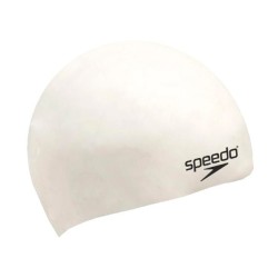 Speedo Plain Moulded Silicone Cap - White Adult