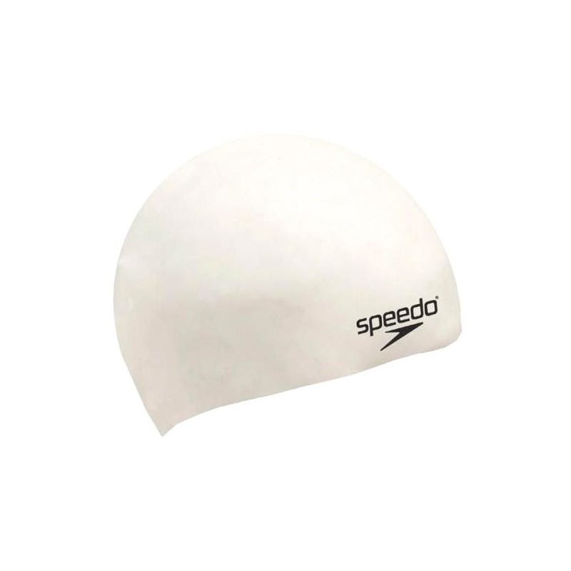 Speedo Plain Moulded Silicone Cap - White Adult