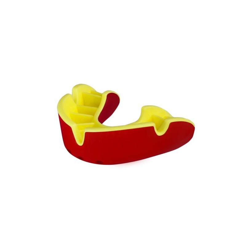 Opro Shield Adult Silver Mouthguard - Red / Yellow