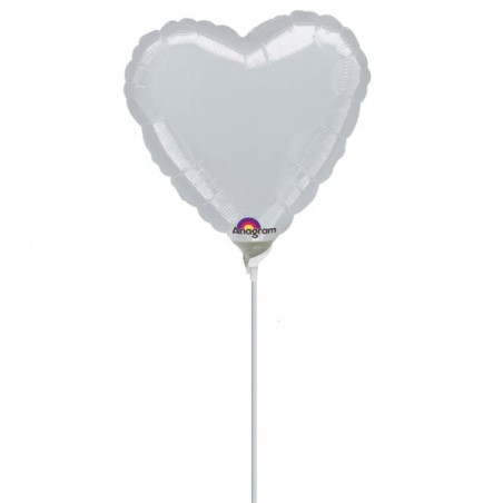 Anagram 4 Inch Heart Foil Balloon - Silver