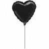 Anagram 4 Inch Heart Foil Balloon - Black