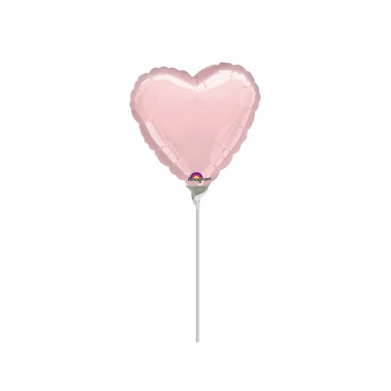 Anagram 4 Inch Heart Foil Balloon - Pastel Pink