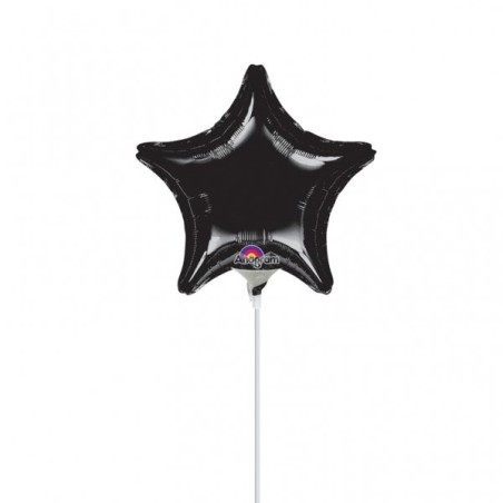 Anagram 4 Inch Star Foil Balloon - Black