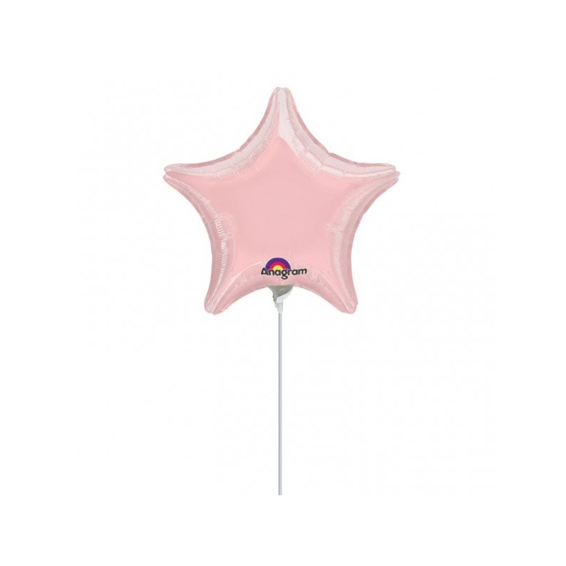 Anagram 4 Inch Star Foil Balloon - Pastel Pink
