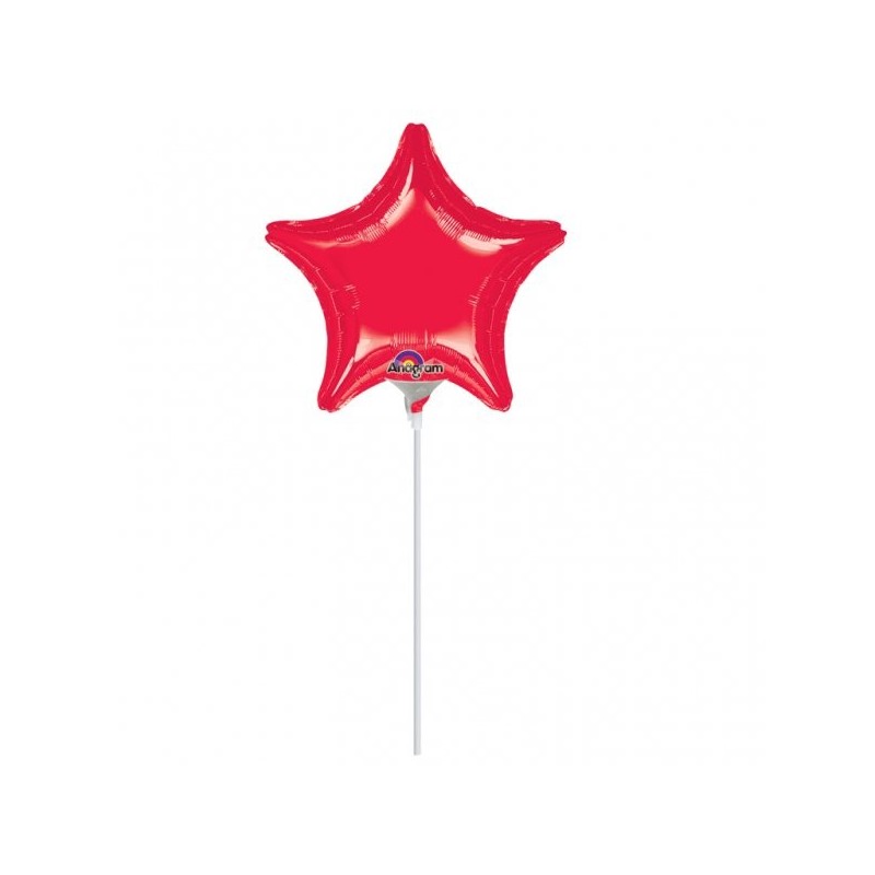 Anagram 4 Inch Star Foil Balloon - Red