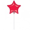 Anagram 4 Inch Star Foil Balloon - Red