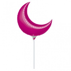Anagram 10 Inch Crescent Foil Balloon - Fuchsia