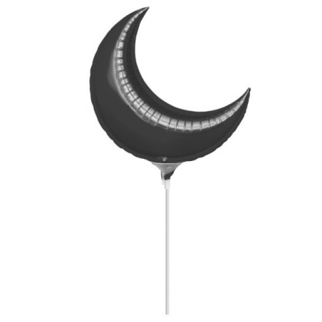 Anagram 10 Inch Crescent Foil Balloon - Black
