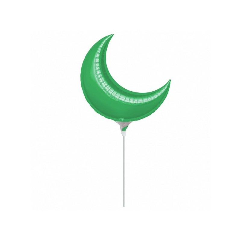 Anagram 10 Inch Crescent Foil Balloon - Green