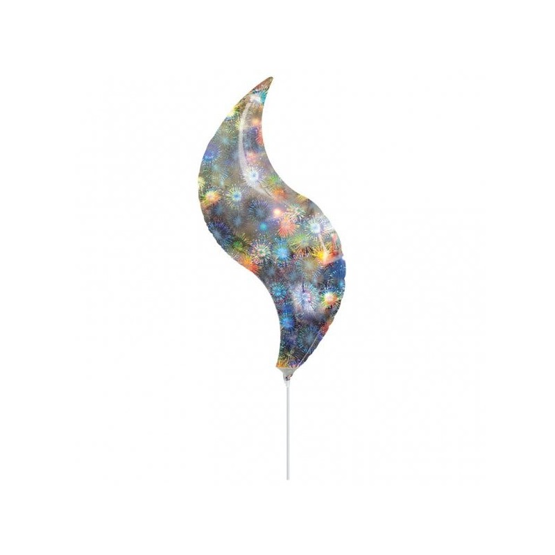 Anagram 15 Inch Curve Foil Balloon - Holo Fireworks