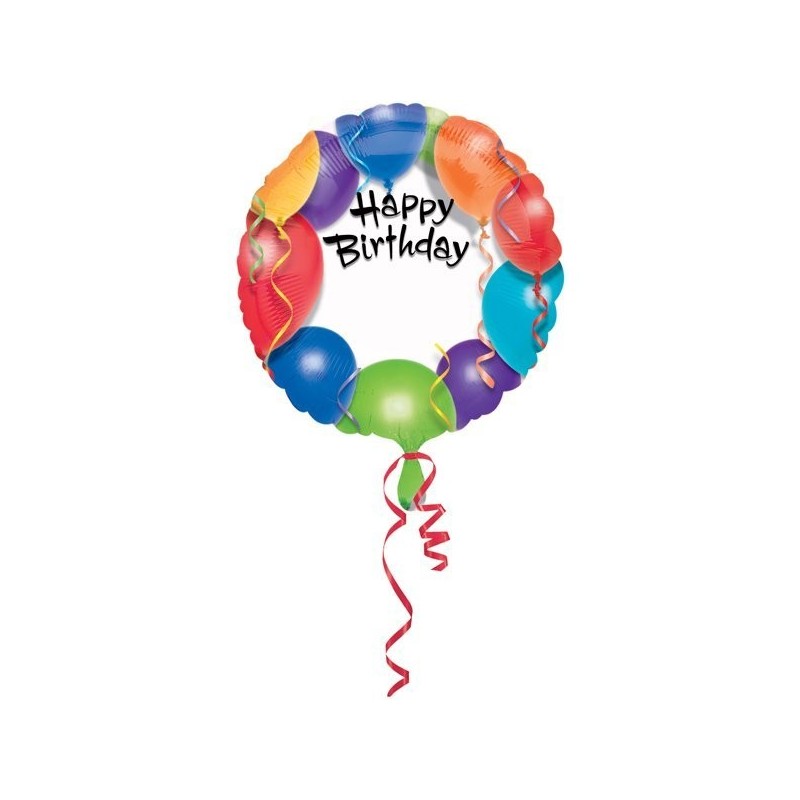 Anagram 18 Inch Circle Foil Balloon - Happy Birthday Personalized
