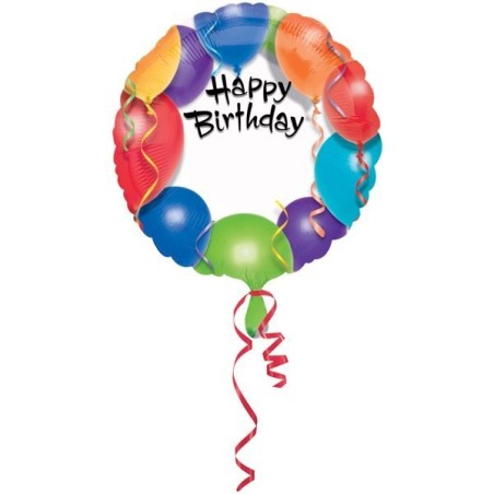 Anagram 18 Inch Circle Foil Balloon - Happy Birthday Personalized