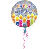 Anagram 18 Inch Circle Foil Balloon - Shimmer Birthday Candles