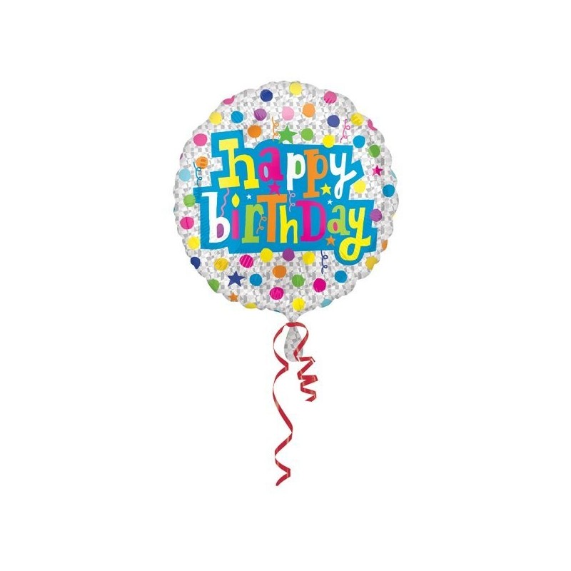 Anagram 18 Inch Circle Foil Balloon - Birthday With Diamonds