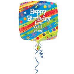 Anagram 18 Inch Circle Foil Balloon - Happy Birthday From All Of Us