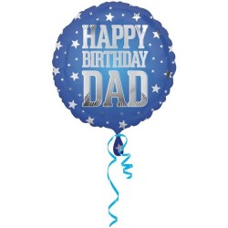 Anagram 18 Inch Circle Foil Balloon - Super Star Dad Birthday