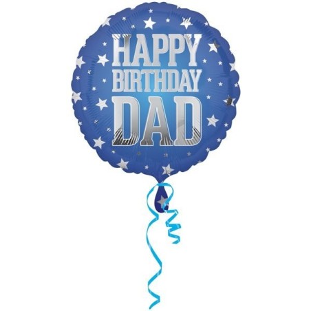 Anagram 18 Inch Circle Foil Balloon - Super Star Dad Birthday