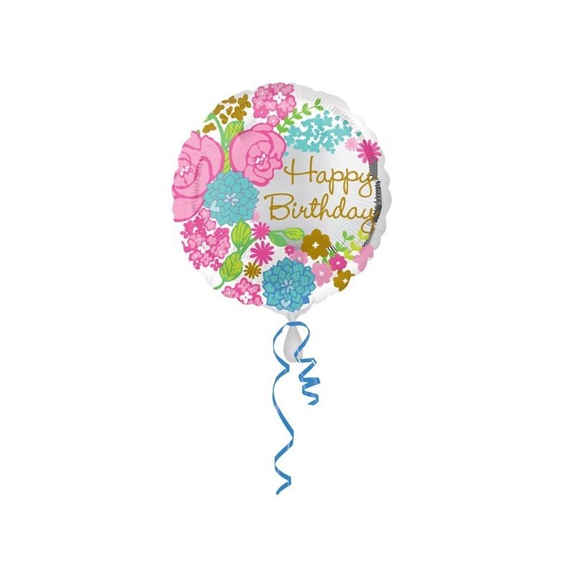 Anagram 18 Inch Circle Foil Balloon - Botanical Birthday