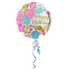 Anagram 18 Inch Circle Foil Balloon - Botanical Birthday