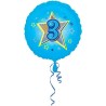 Anagram 18 Inch Circle Foil Balloon - Blue Stars 3 Holo