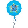 Anagram 18 Inch Circle Foil Balloon - Blue Stars 5 Holo