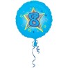 Anagram 18 Inch Circle Foil Balloon - Blue Stars 8 Holo